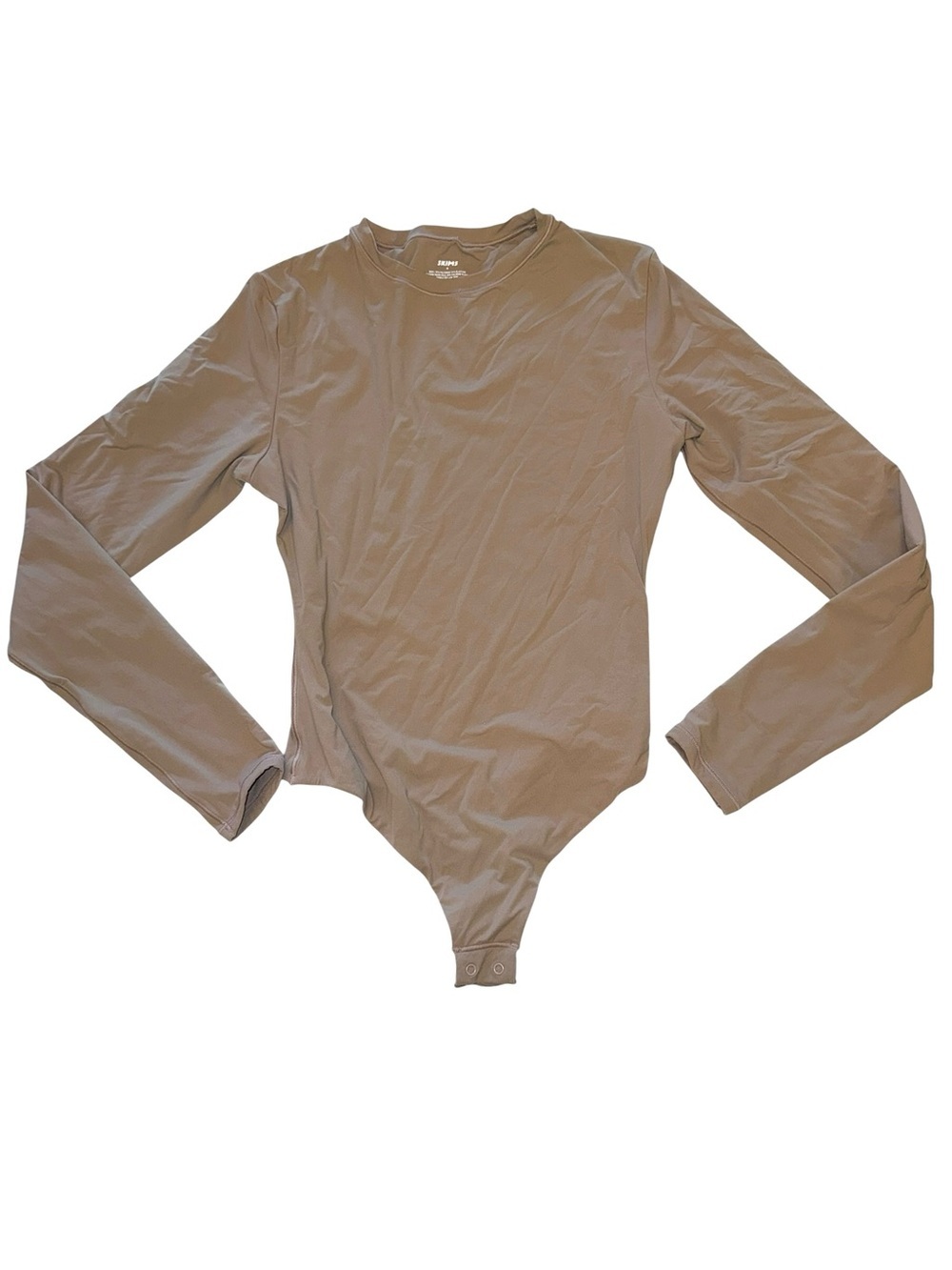Skims Fits Everybody Long Sleeve Bodysuit Crewneck Nude Medium - Picture 2 of 4
